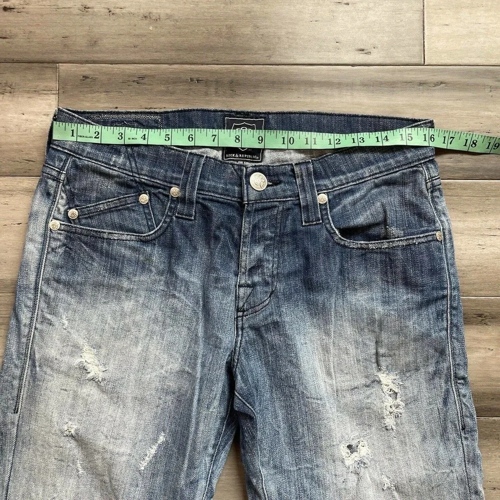 Men's Rock & Republic Vaughn Jeans Distressed Straight Leg Size 33